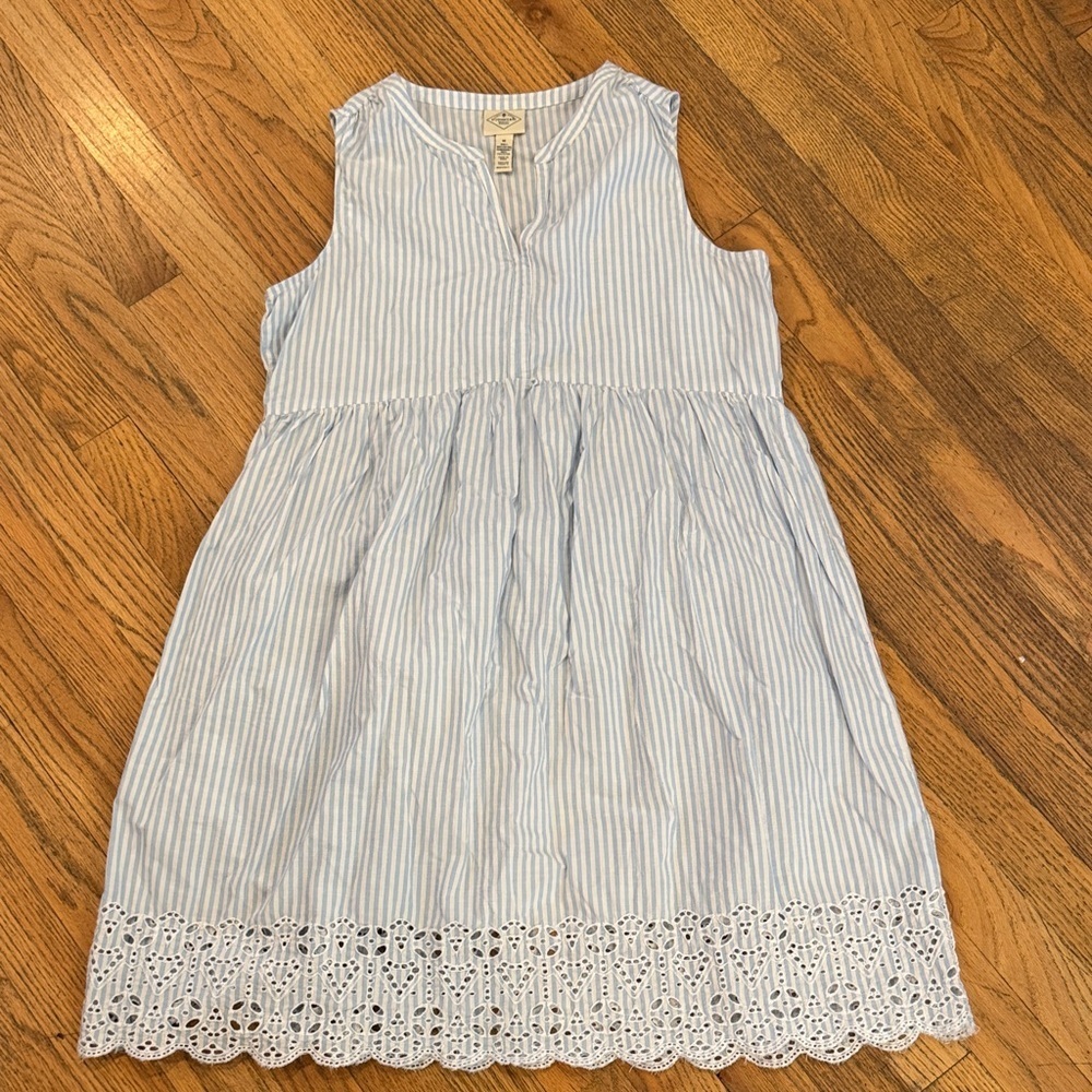St. John's Bay Women’s Blue & White Striped Midi Cotton Spring Dress Size: Med - Picture 4 of 9